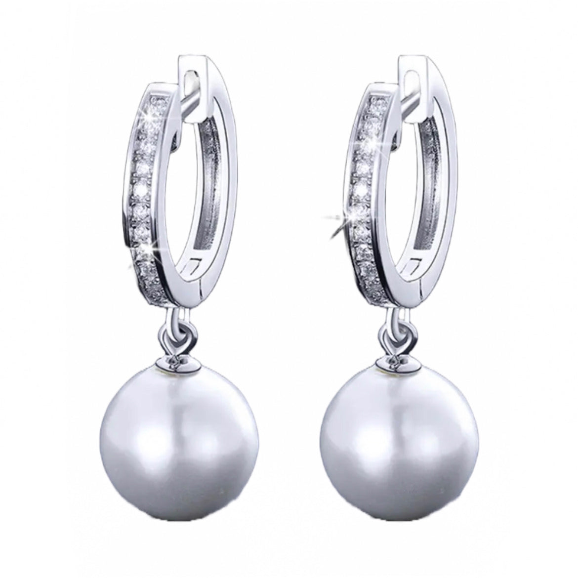 Pendientes de Perlas "16" - Plata 925 - Moissanita