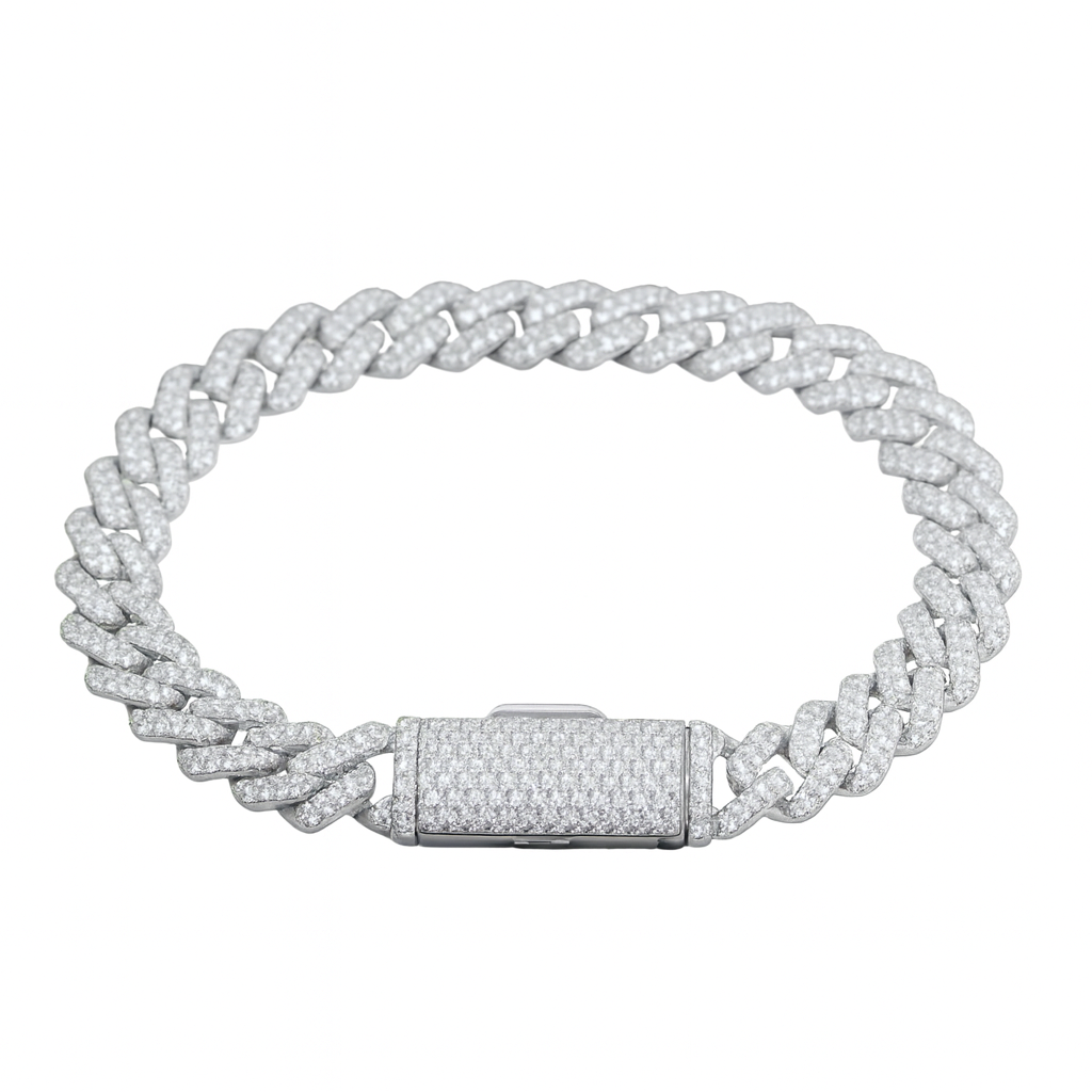Pulsera CUBANA “DRILLY” Plata 925 - Moissanita.