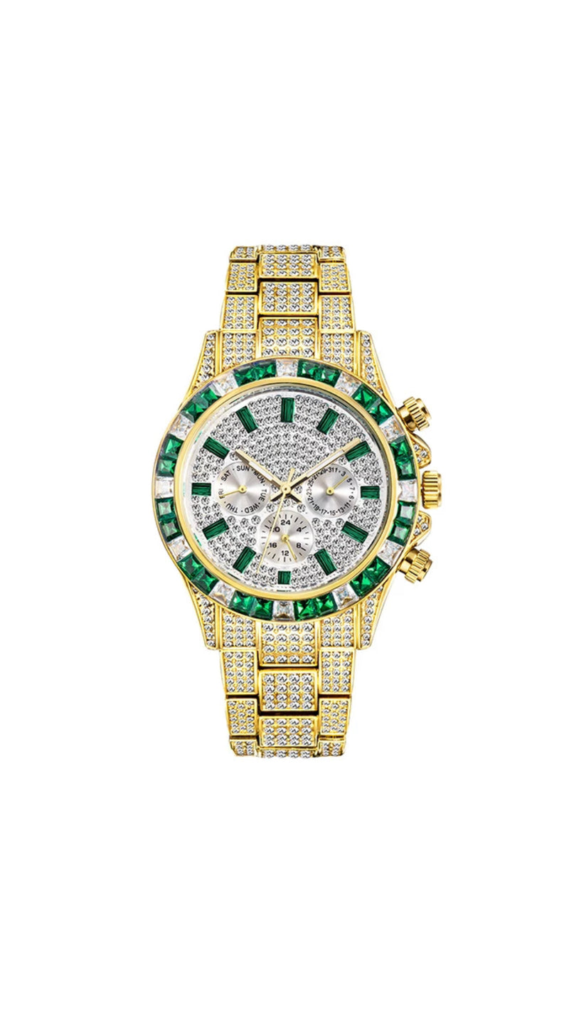 1. Reloj Katerin “Hawaii” dorado y verde