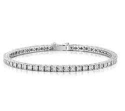 KATERIN – Pulsera Tennis de Plata 925 rodiada con Circonitas Blancas Talla Diamante, Clásico Eterno para Hombre y Mujer MADE IN ITALY