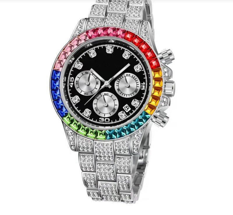 Reloj Katerin “Arco Iris plateado y negro”