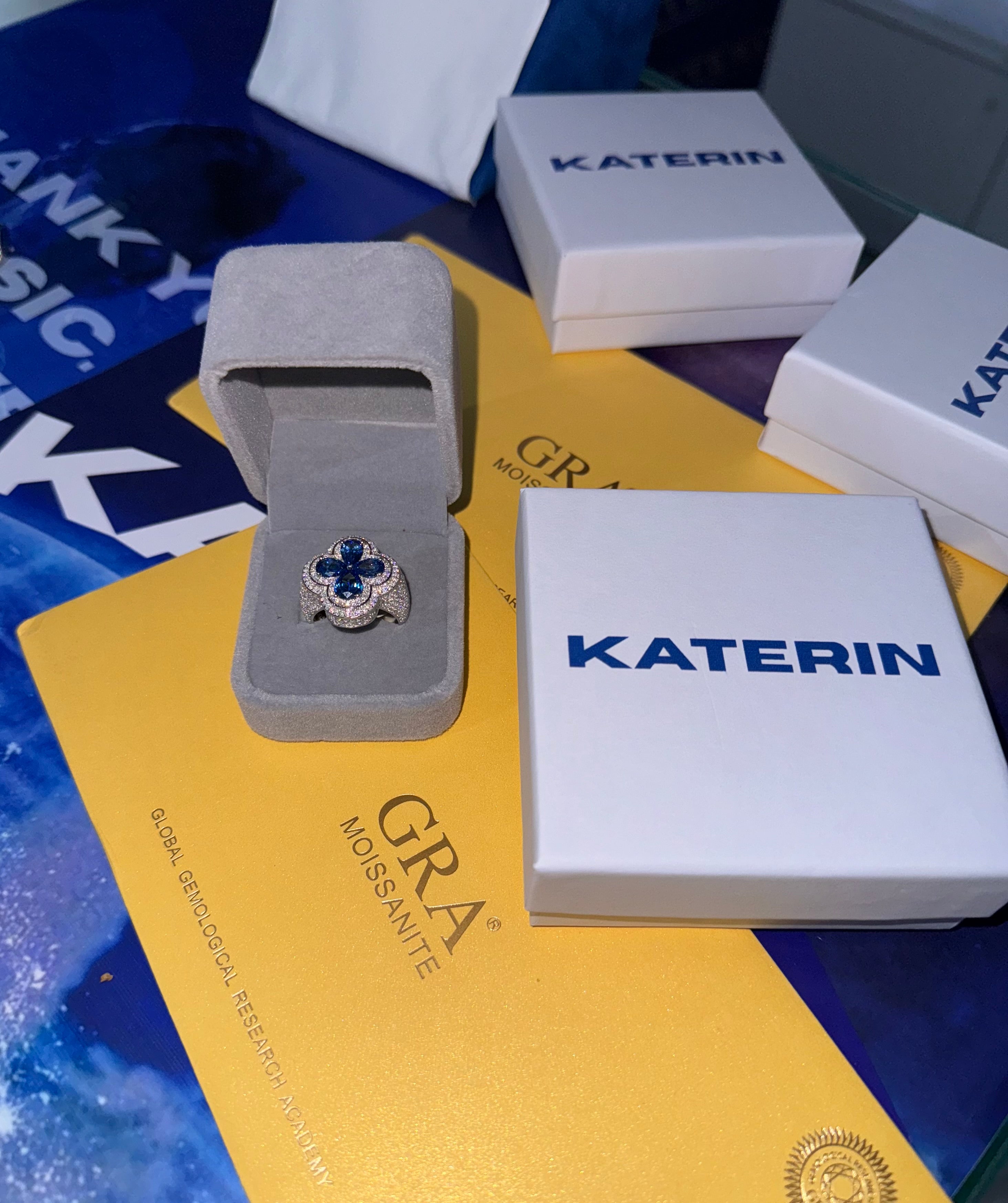 Anillo “Blue KATERIN” Plata 925 - Moissanita