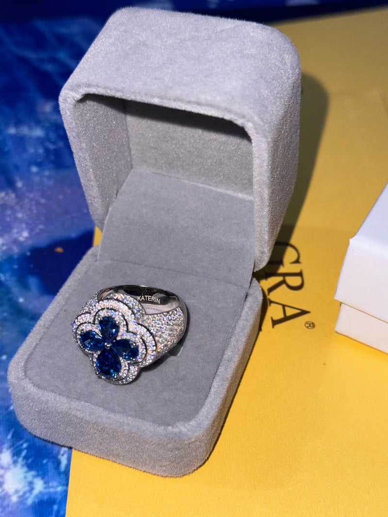 Anillo “Blue KATERIN” Plata 925 - Moissanita