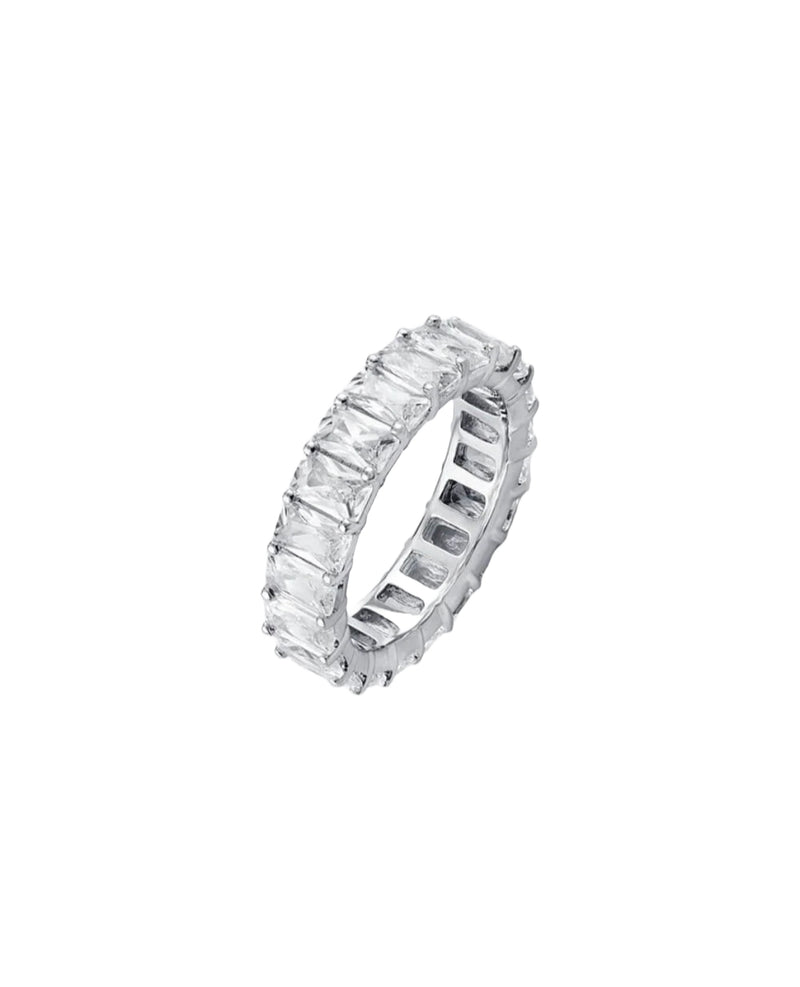 Anillo Baguette “Plata” Acero inoxidable