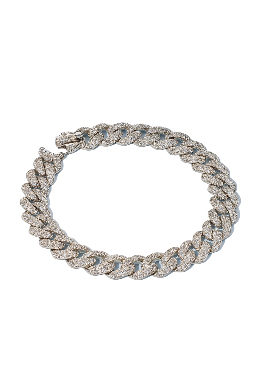 Pulsera Cubana "Las Vegas" Plata 925 - Moissanita