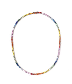 COLLAR TENIS "ARCO IRIS" PLATA 925