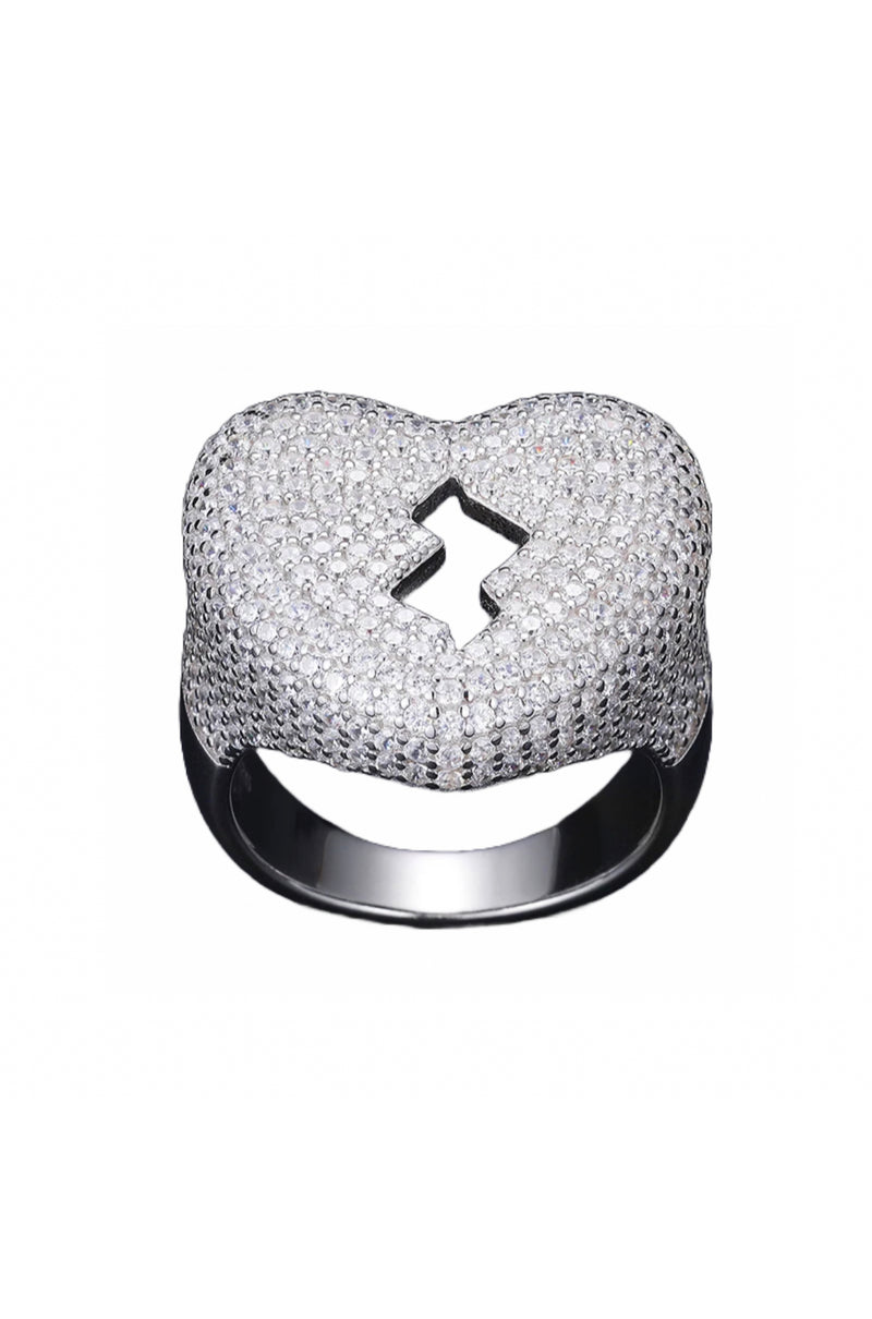 Anillo "CORAZÓN ROTO" Plata 925 - Moissanita