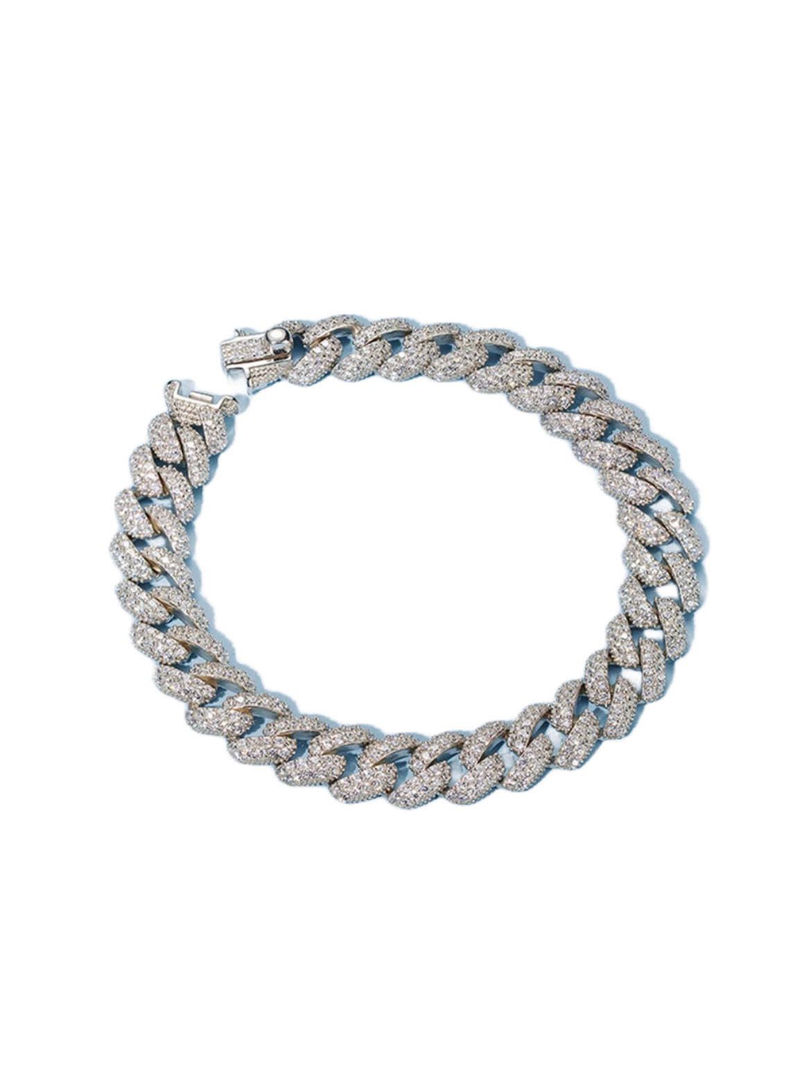 Pulsera Cubana "Las Vegas" Plata 925 - Moissanita